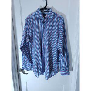 Tailorbyrd Collection Men's Striped Button-Up Shirt Size Large